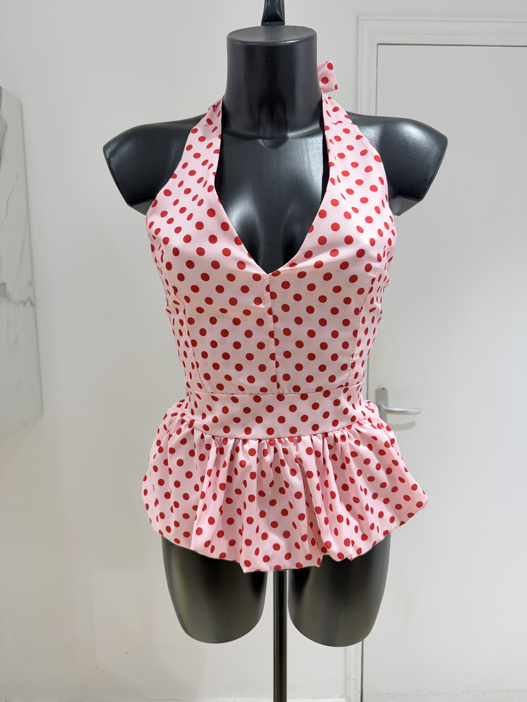 Wholesaler Copperose - BACKLESS PEPLUM TOP WITH polka dots