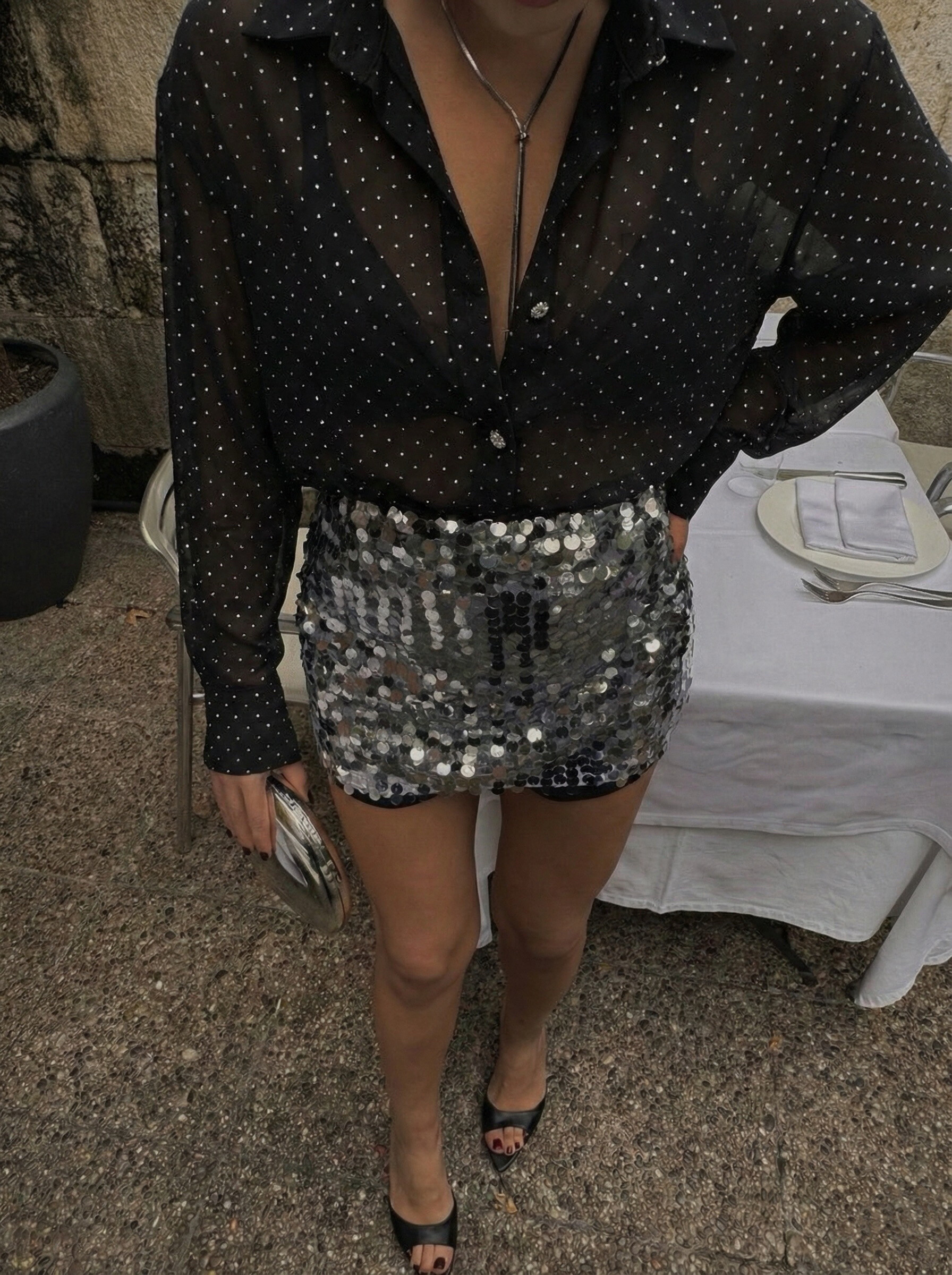 Wholesaler Copperose - SHEER BLOUSE WITH RHINESTONES