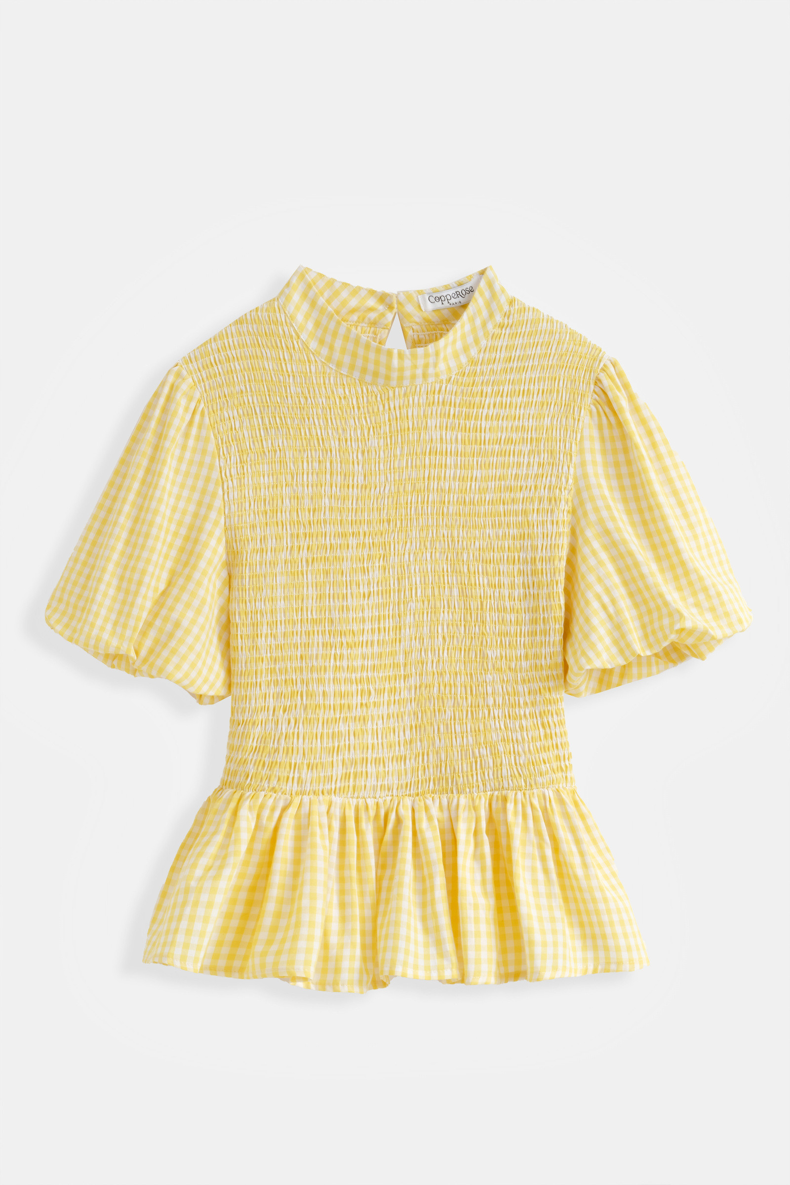 Grossiste Copperose - Top à carreaux vichy nid d'abeille