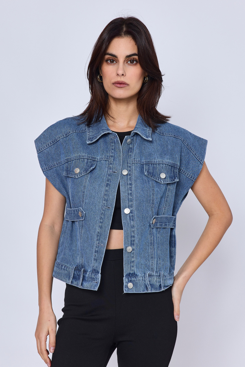Mayorista Copperose - chaqueta vaquera corta sin mangas
