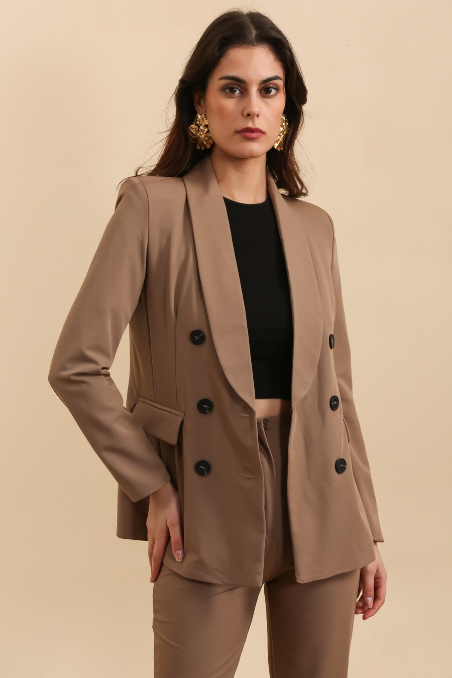 Grossiste Copperose - Veste blazer à épaulettes cintré