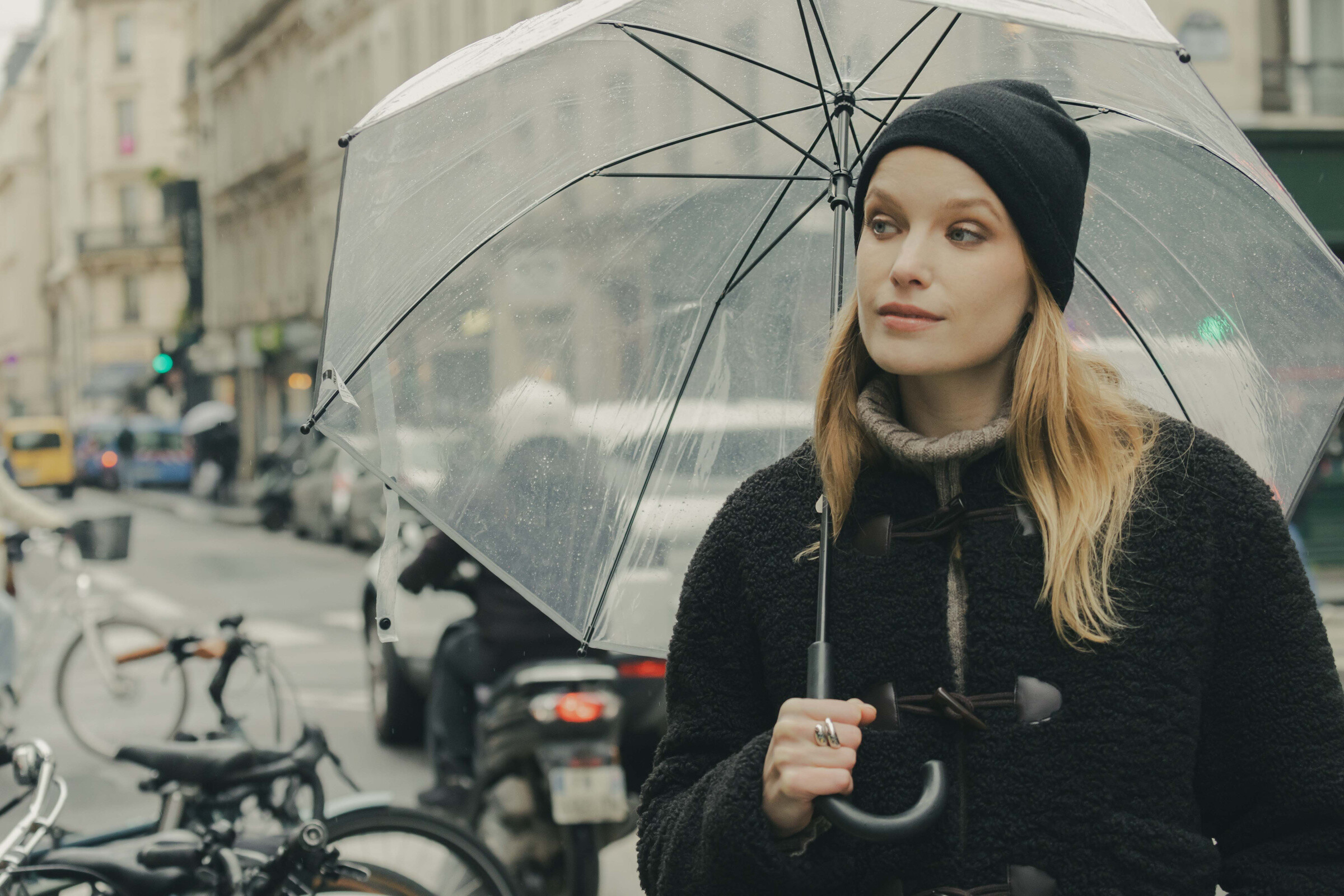Grossiste Copperose - Veste en moumoute avec boutons à bascules cuir