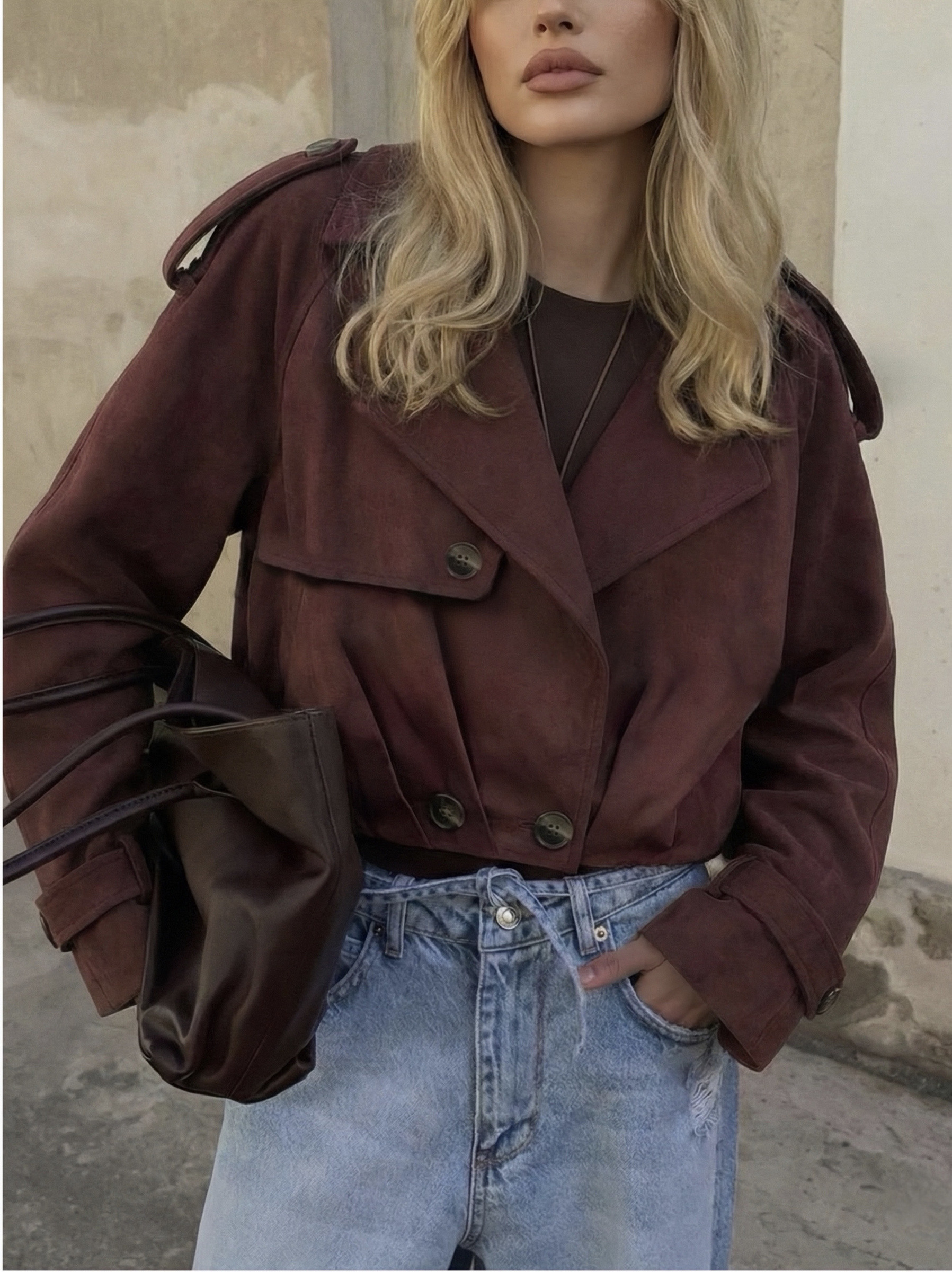 Grossiste Copperose - VESTE BOMBER EN SUÉDINE