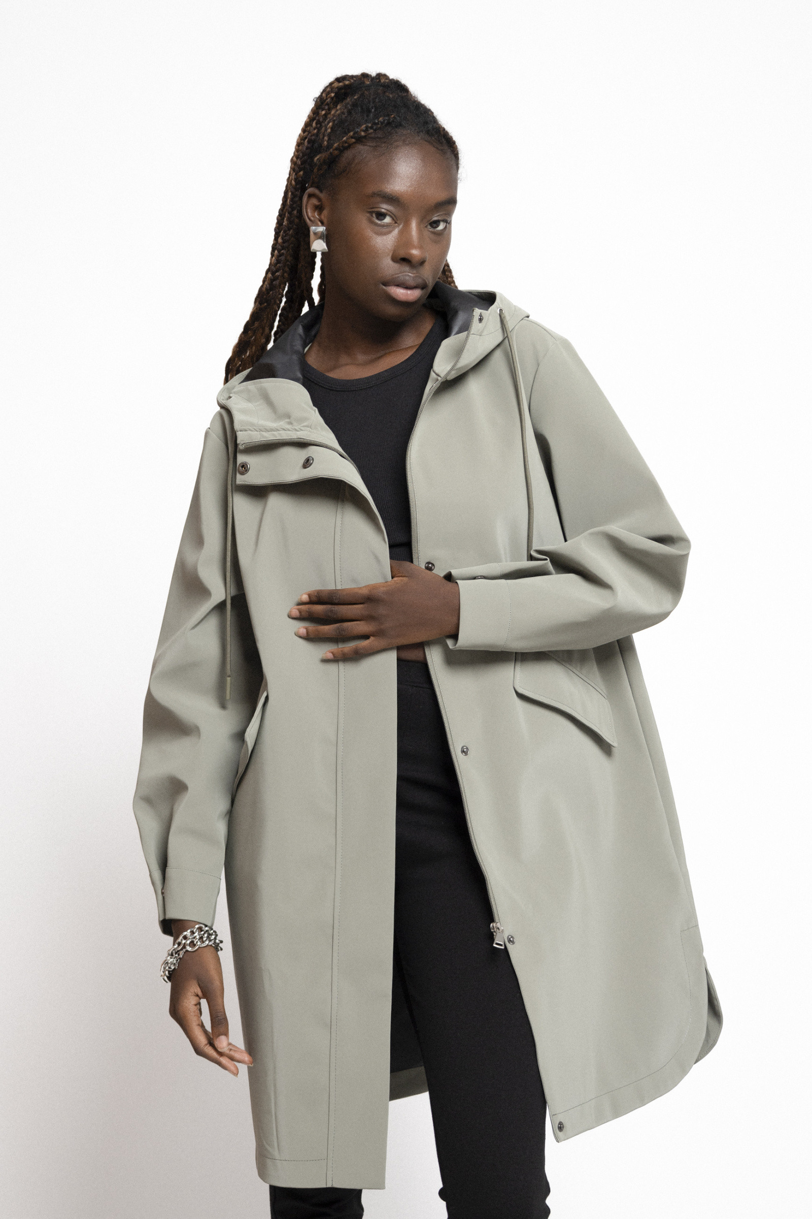 Grossiste Copperose - Veste imperméable mi-longue à capuche