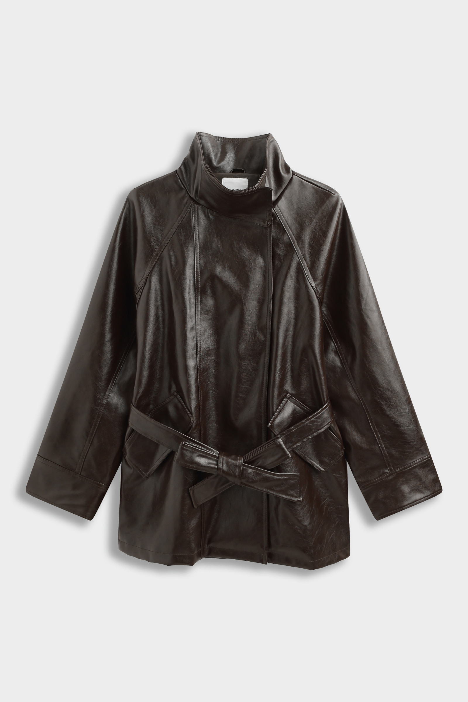 Grossiste Copperose - VESTE EFFET CUIR À CEINTURE
