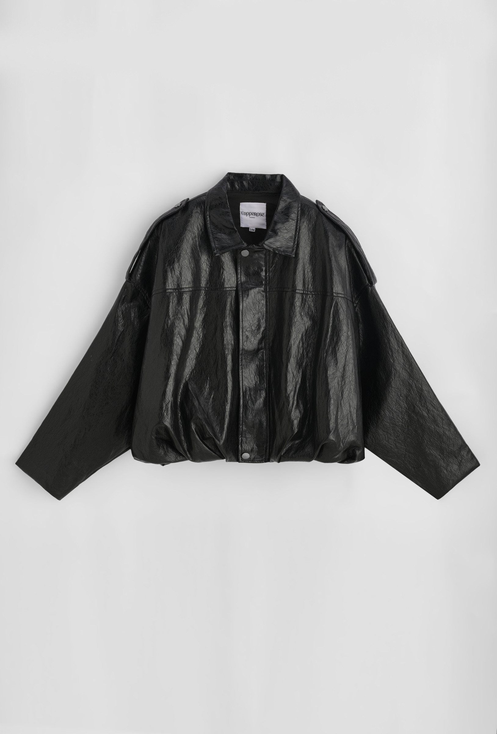 Grossiste Copperose - Veste bomber en simili cuir brillant