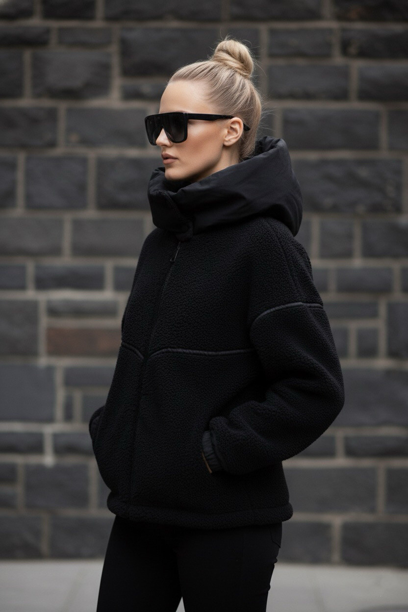 Wholesaler Copperose - TWO-TONE HOODED FLEECE JACKET
