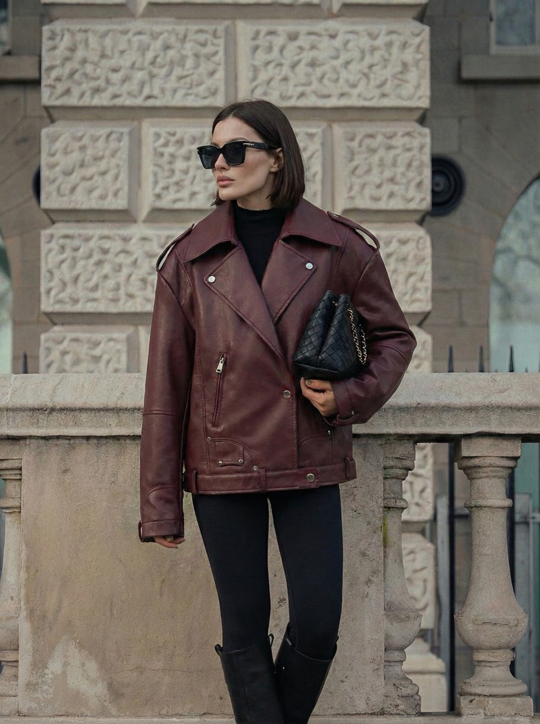 Grossiste Copperose - BLOUSON OVERSIZE EN SIMILICUIR
