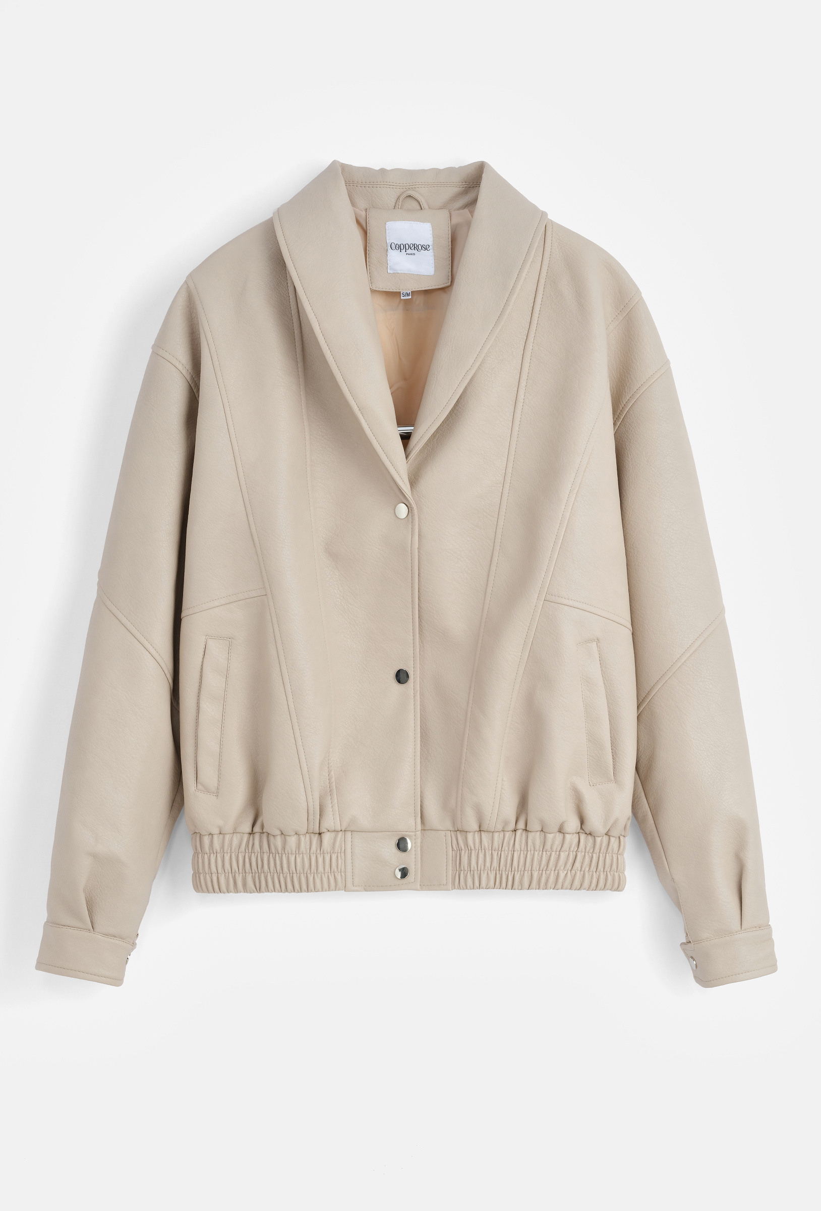 Grossiste Copperose - Veste oversize style bomber en similicuir
