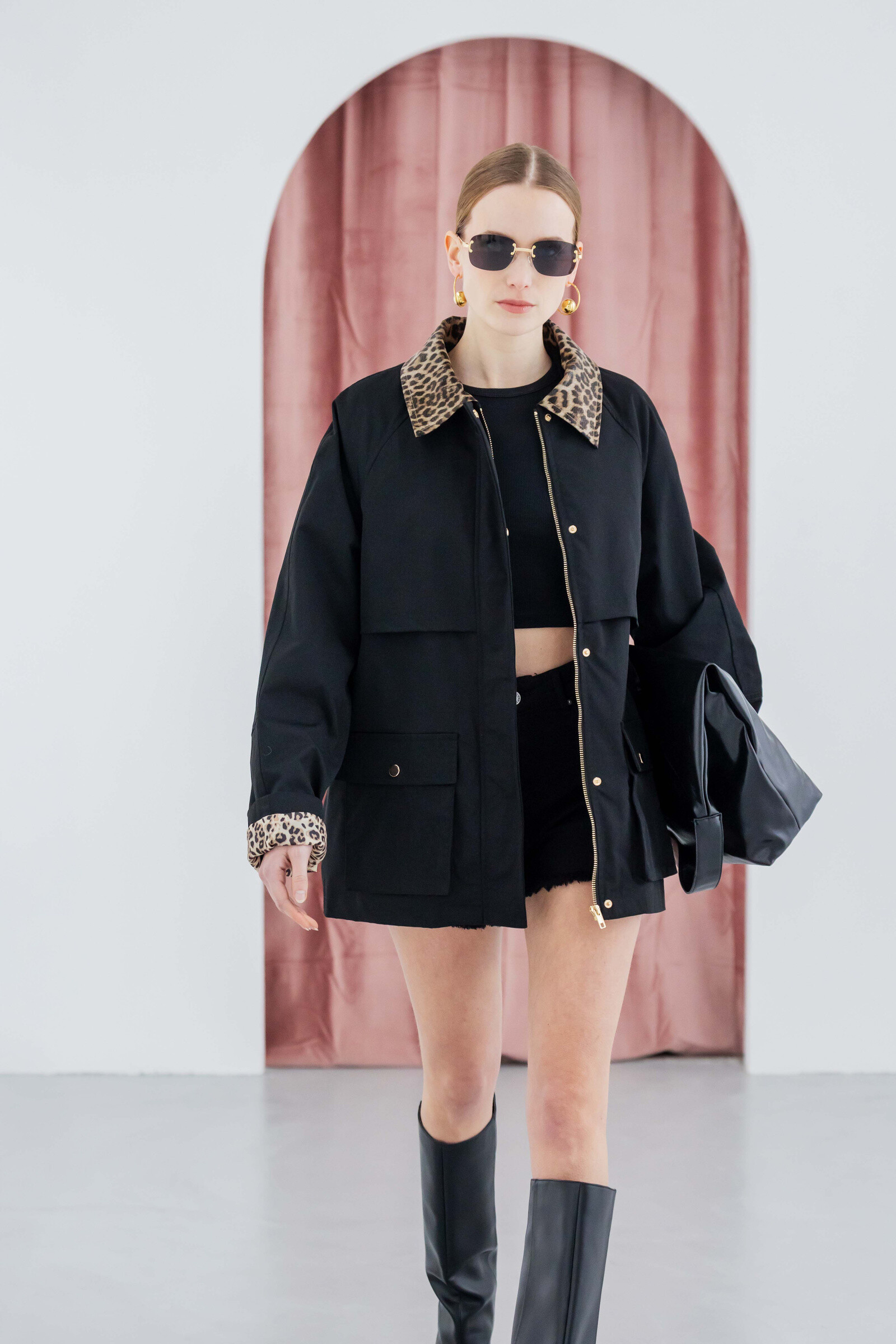 Wholesaler Copperose - Jacket with leopard print collar