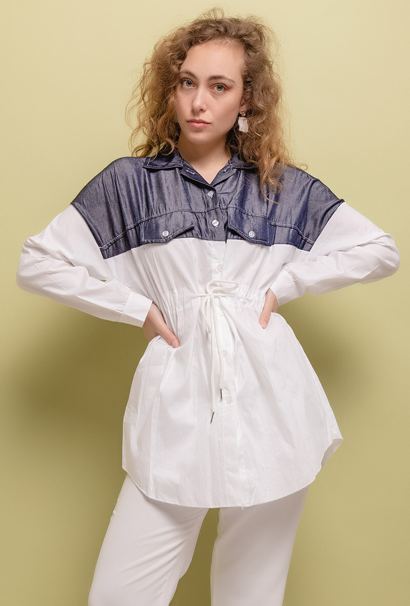 Grossiste Coraline - Chemise bi-matière