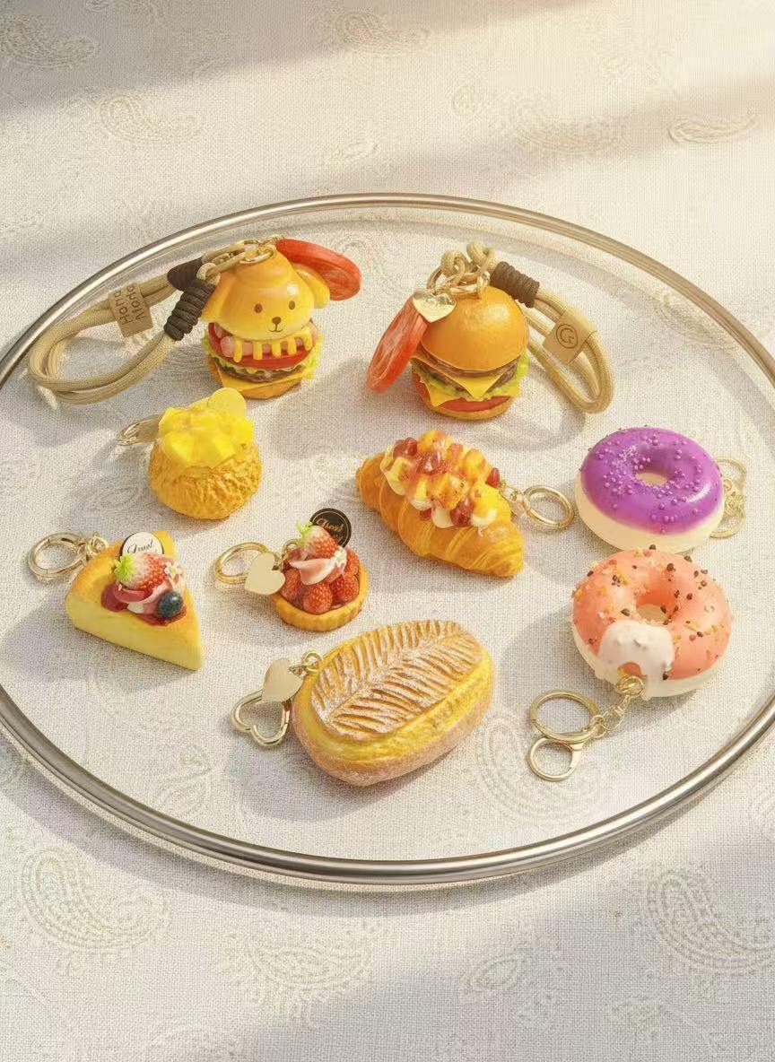 Wholesaler COSMOS - Set of 9 cute kawaii mini dessert keychains, whimsical bag charms