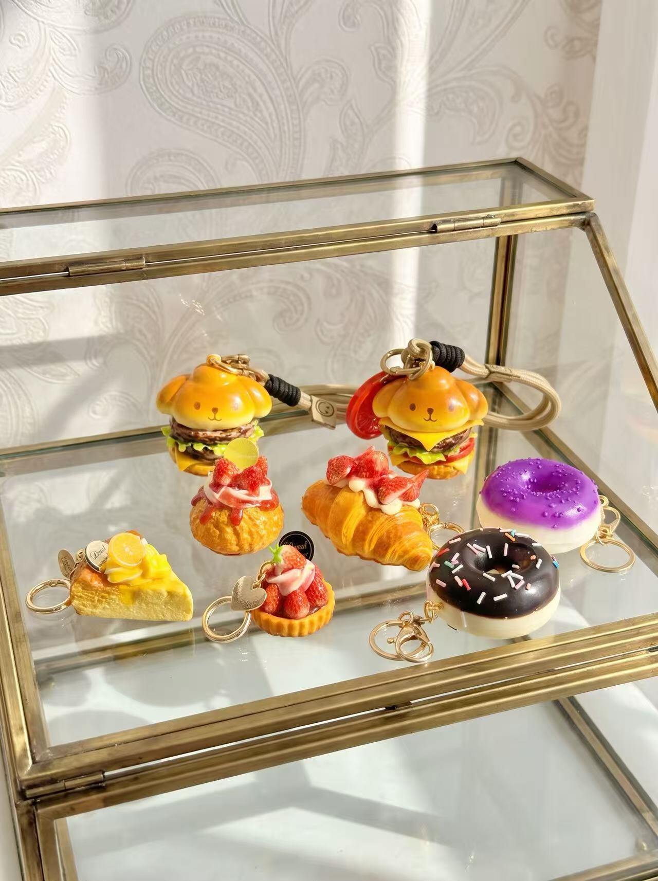 Wholesaler COSMOS - Set of 8 cute kawaii mini dessert keychains whimsical bag charms