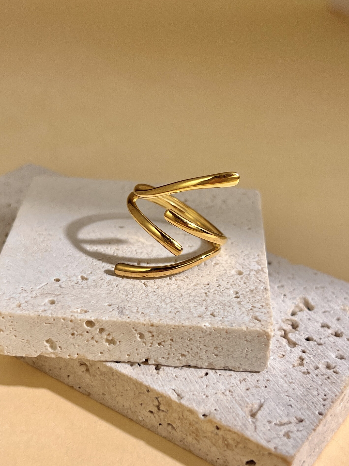 Wholesaler COSMOS - Adjustable Geometric Shape Ring “Linea” in Steel