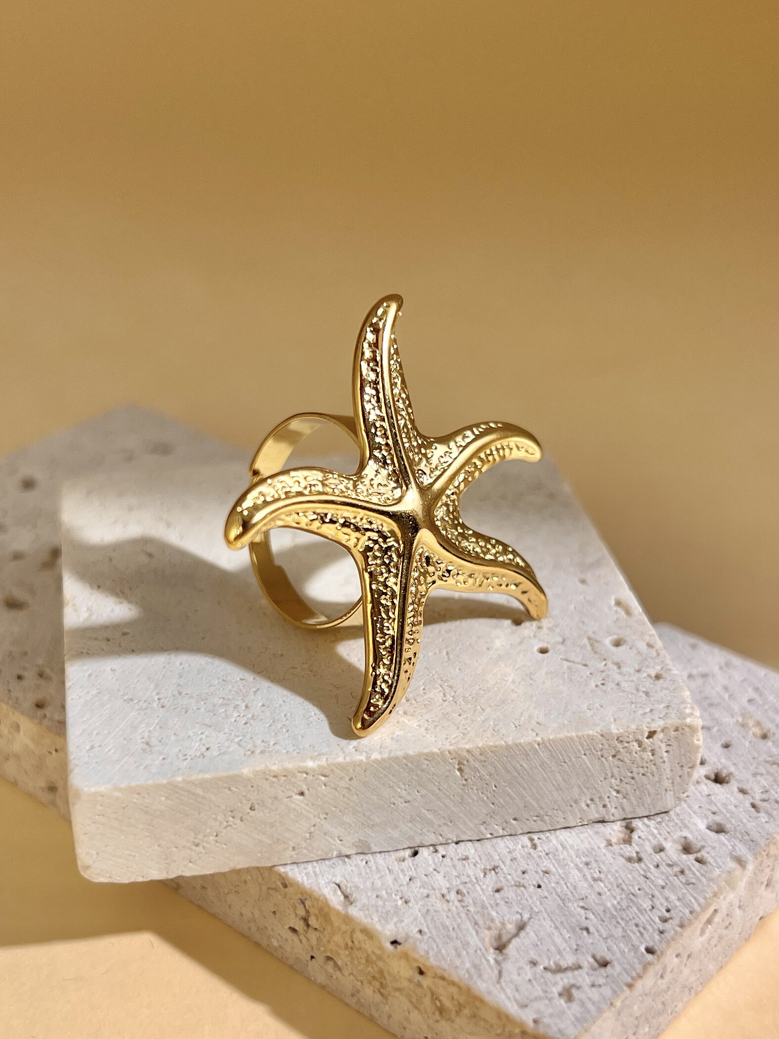Wholesaler COSMOS - Adjustable stainless steel starfish-shaped ring