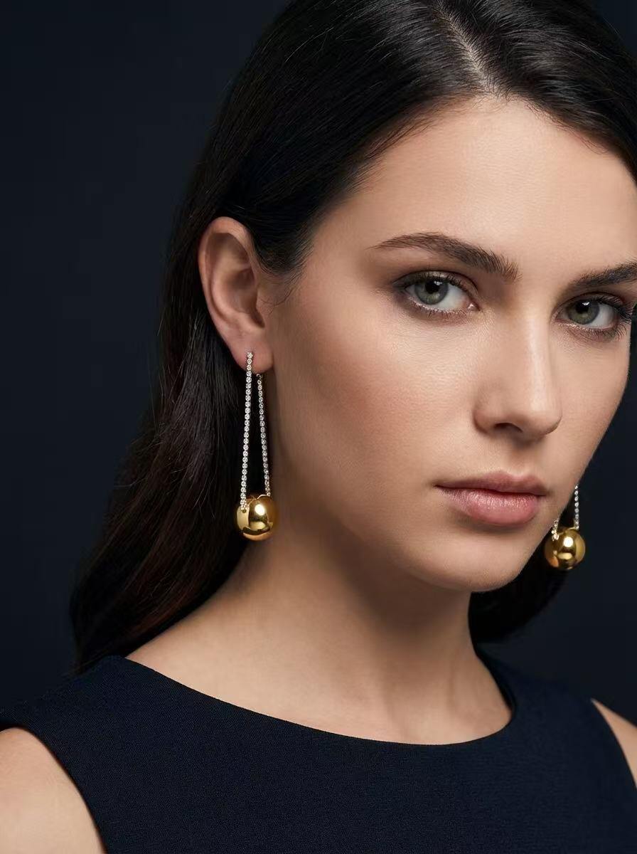 Grossiste COSMOS - Boucles d’Oreilles Strass Perle Dorée Acier Inoxydable Chic Élégantes Féminines Lumineuses
