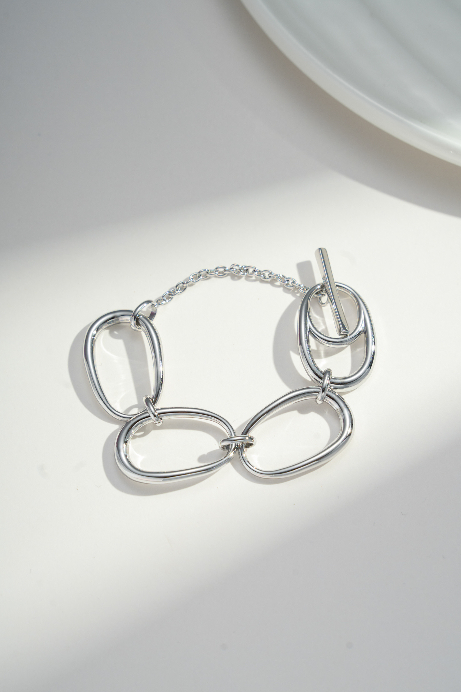 Mayorista COSMOS - Pulsera de cadena con eslabones ovalados en acero inoxidable
