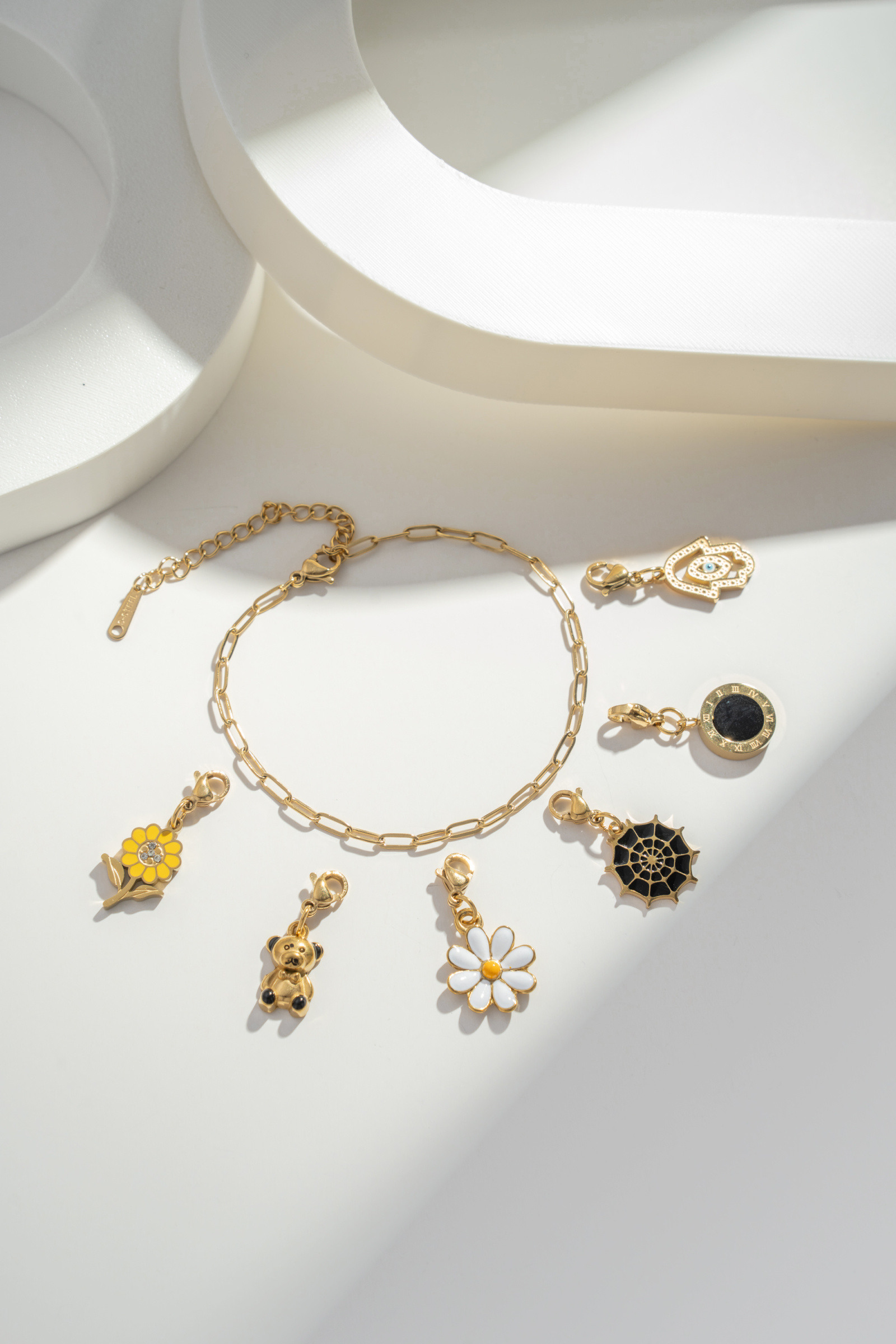 Mayorista COSMOS - Pulsera de cadena dorada en acero inoxidable para charms intercambiables