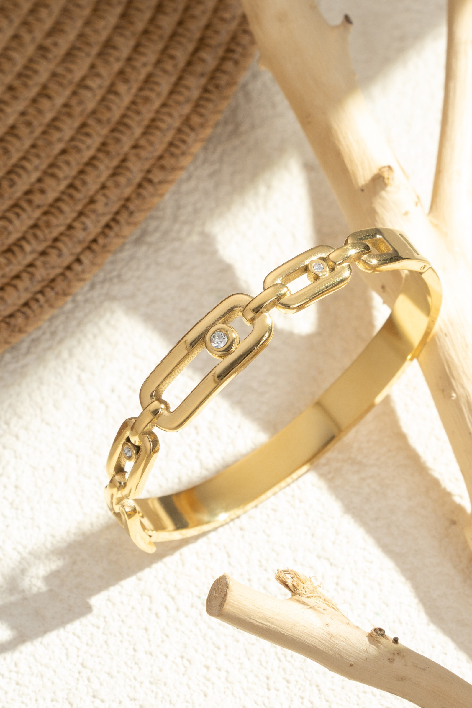 Grossiste COSMOS - Bracelet chaîne maillon acier inoxydable doré élégant délicat tendance