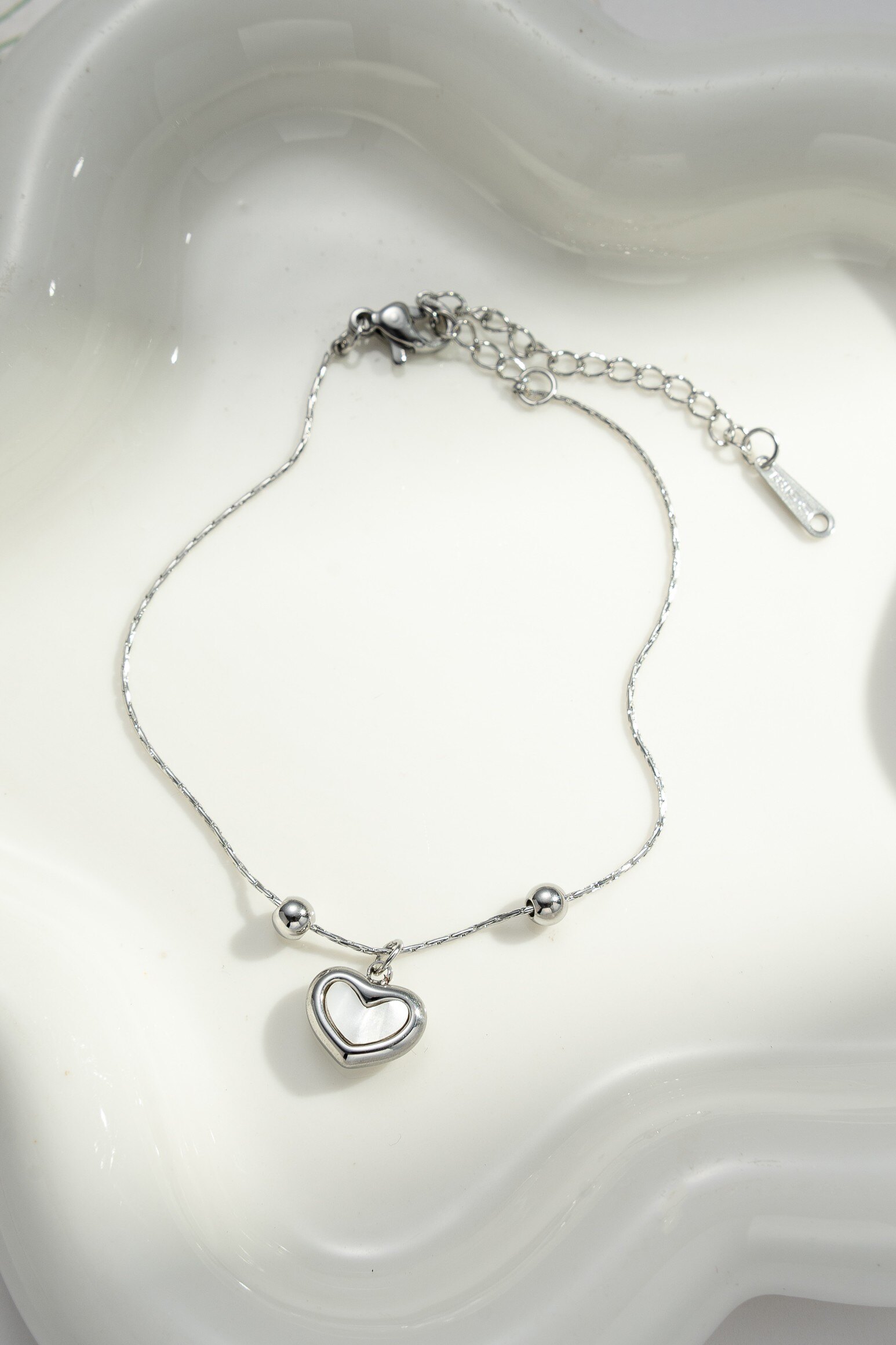 Mayorista COSMOS - Pulsera corazón precioso en acero inoxidable dorado o plateado, encanto eterno