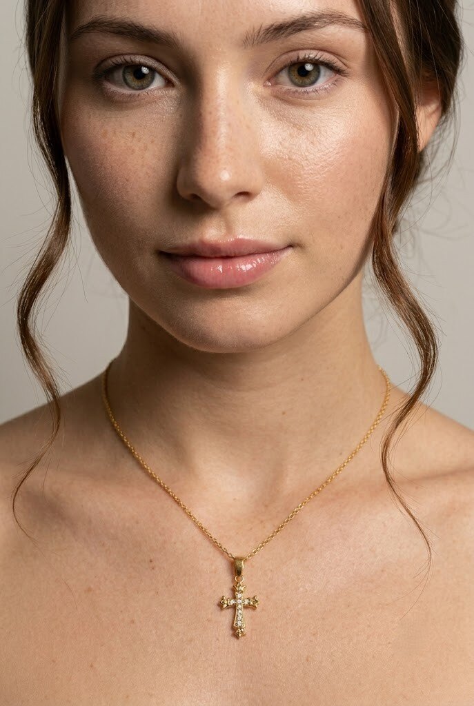 Wholesaler COSMOS - Radiant Light Cross Necklace Stainless Steel