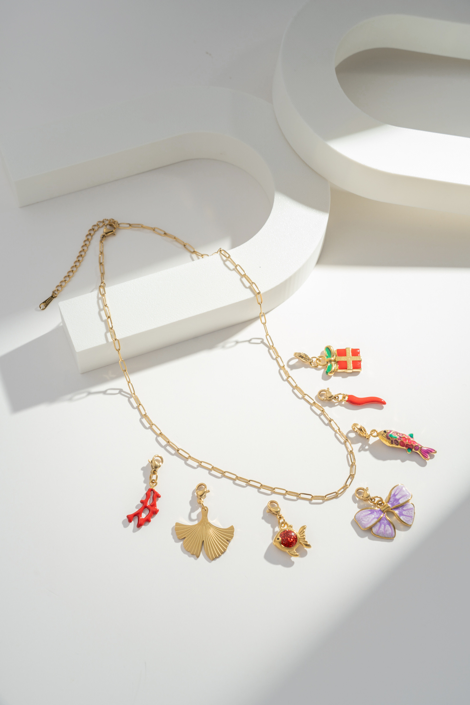 Mayorista COSMOS - Collar de cadena dorada en acero inoxidable para charms personalizados