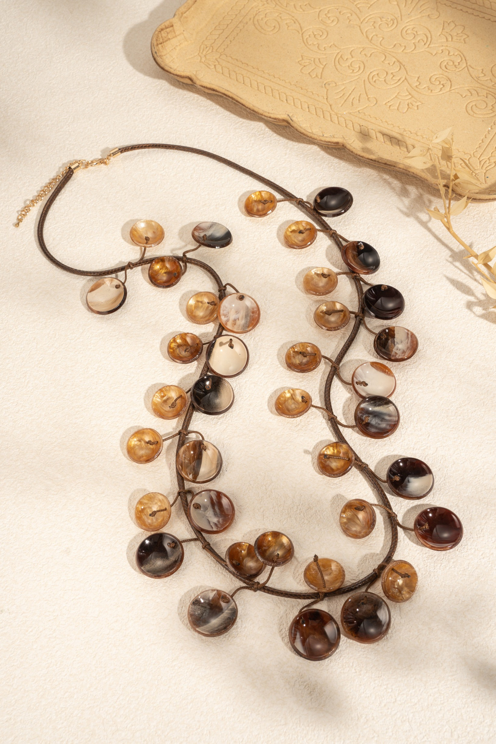 Mayorista COSMOS - Collar de Resina Natural Marmoleada Estilo Bohemio Chic