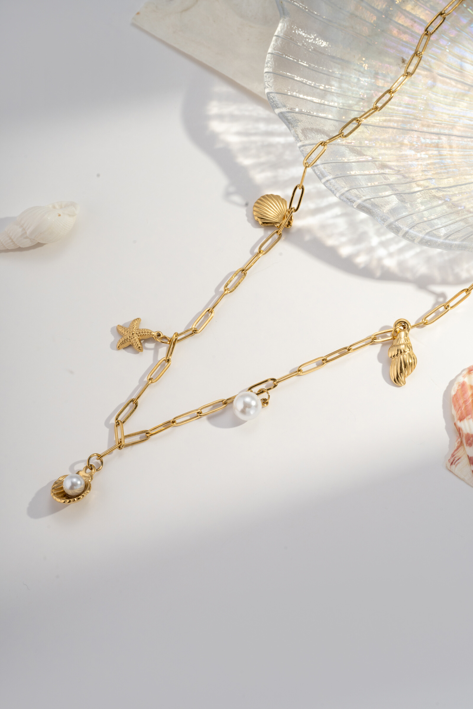 Wholesaler COSMOS - Stainless steel gold seal necklace