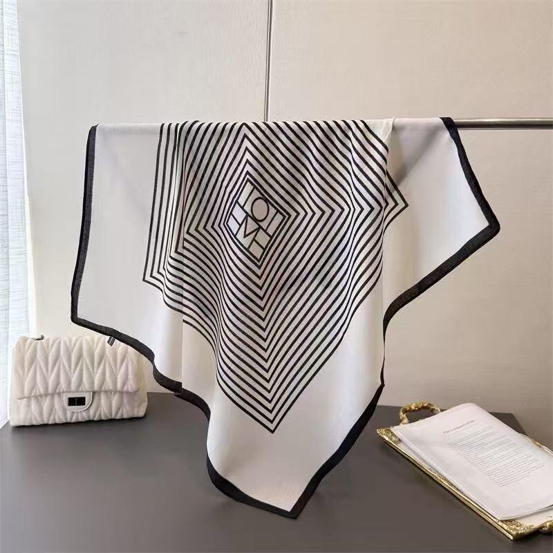 Wholesaler COSMOS - Modern Style Black and White Graphic Square Scarf 70x70
