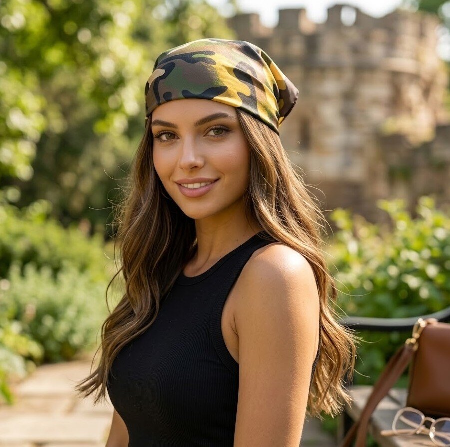 Grossiste COSMOS - Foulard camouflage effet soie doux 70x70 accessoire mode élégant chic tendance