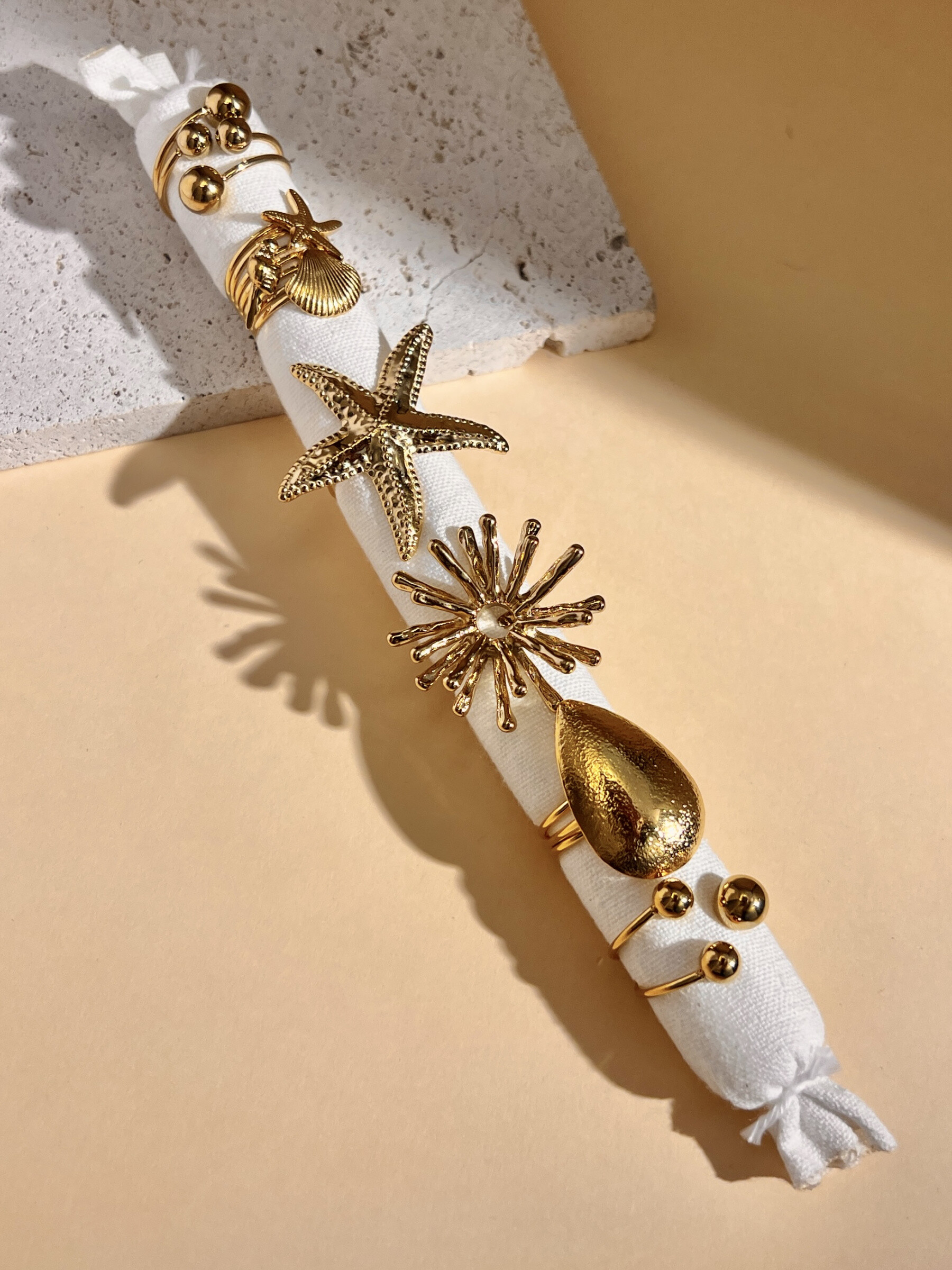 Mayorista COSMOS - Conjunto de 6 anillos en acero inoxidable variado