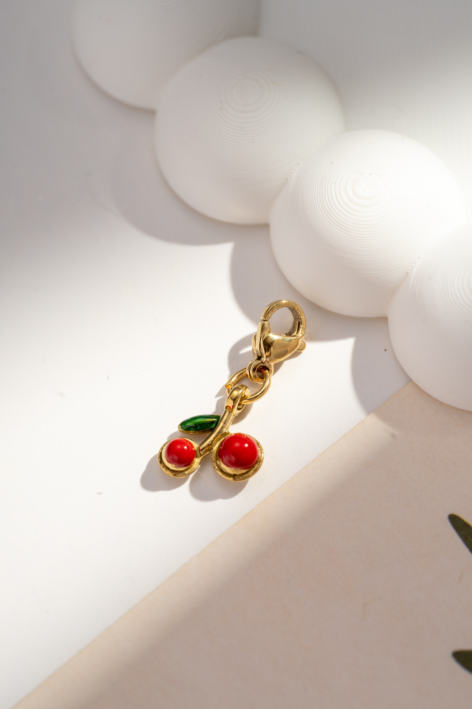 Wholesaler COSMOS - Trendy Shiny Stainless Steel Cherry Charm Elegant Durable Chic Fashionable Fruit Jewelry