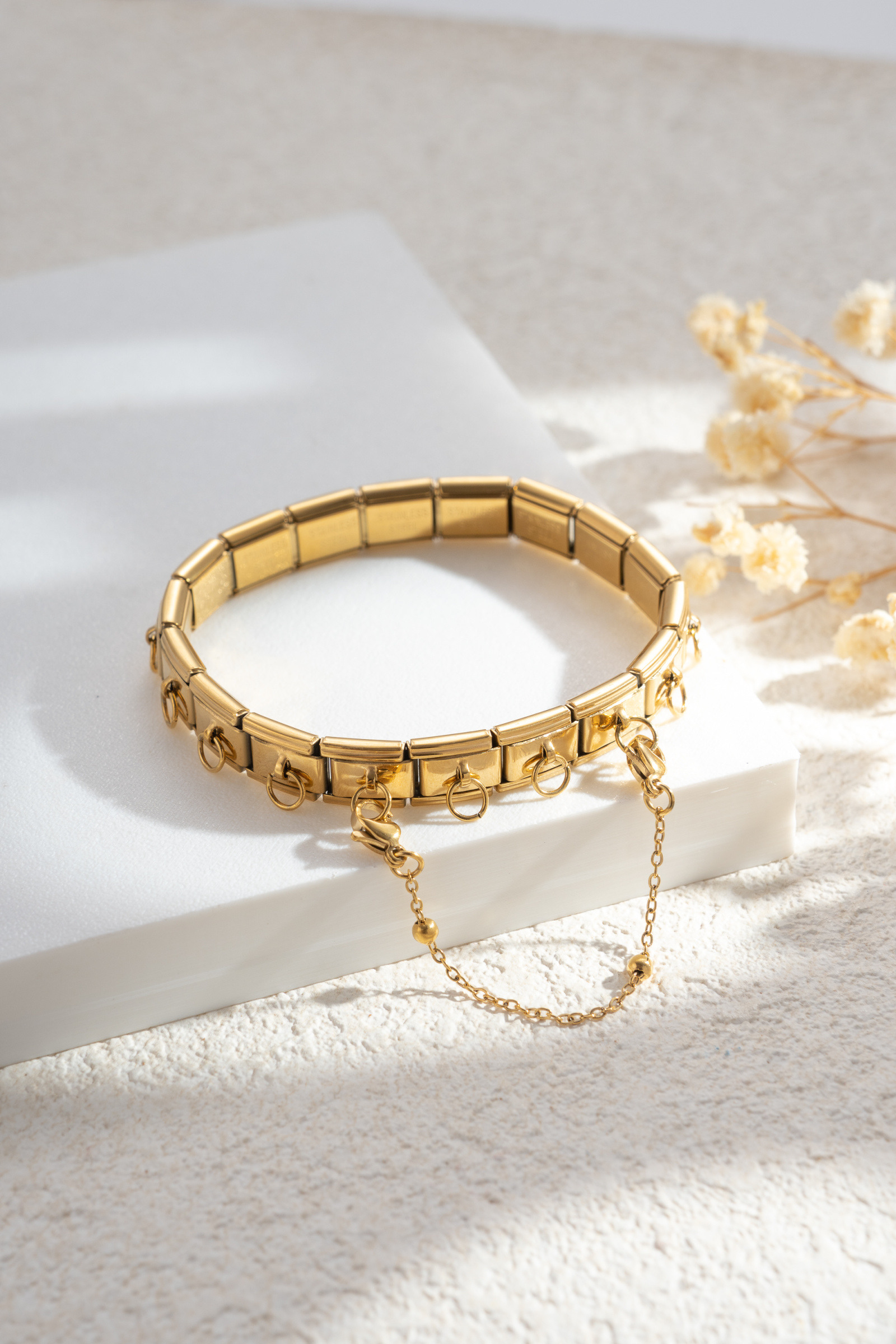 Wholesaler COSMOS - Minimalist double clasp chain pendant accessory bracelet brooch