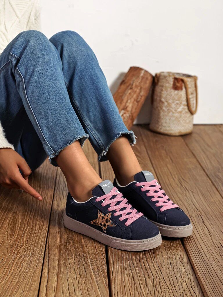 Grossiste COVANA / FINDLAY - Baskets bleu et leopard