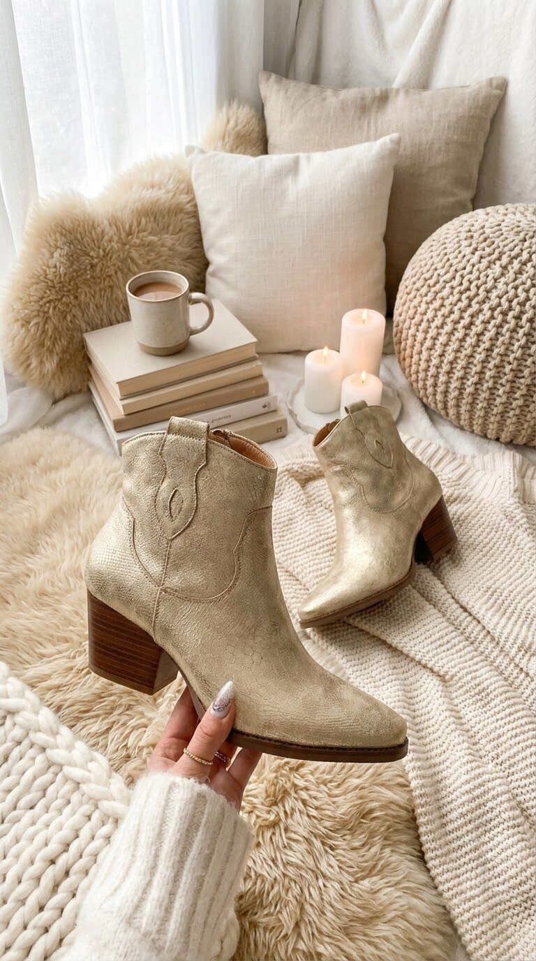 Grossiste COVANA / FINDLAY - Bottines de printemps dorée