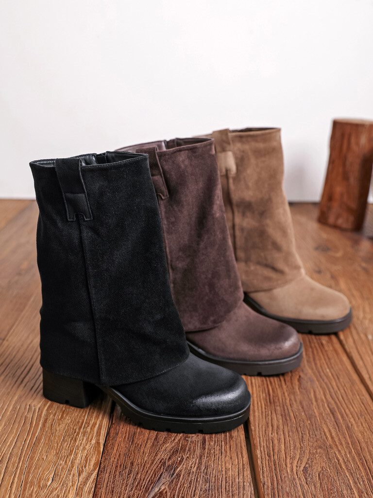 Grossiste COVANA / FINDLAY - Bottes mi-hautes en suédine