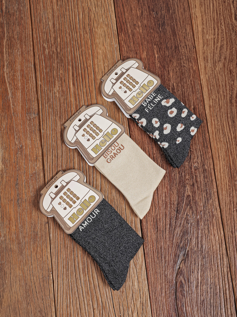 Grossiste COVANA / FINDLAY - Chaussettes léopard