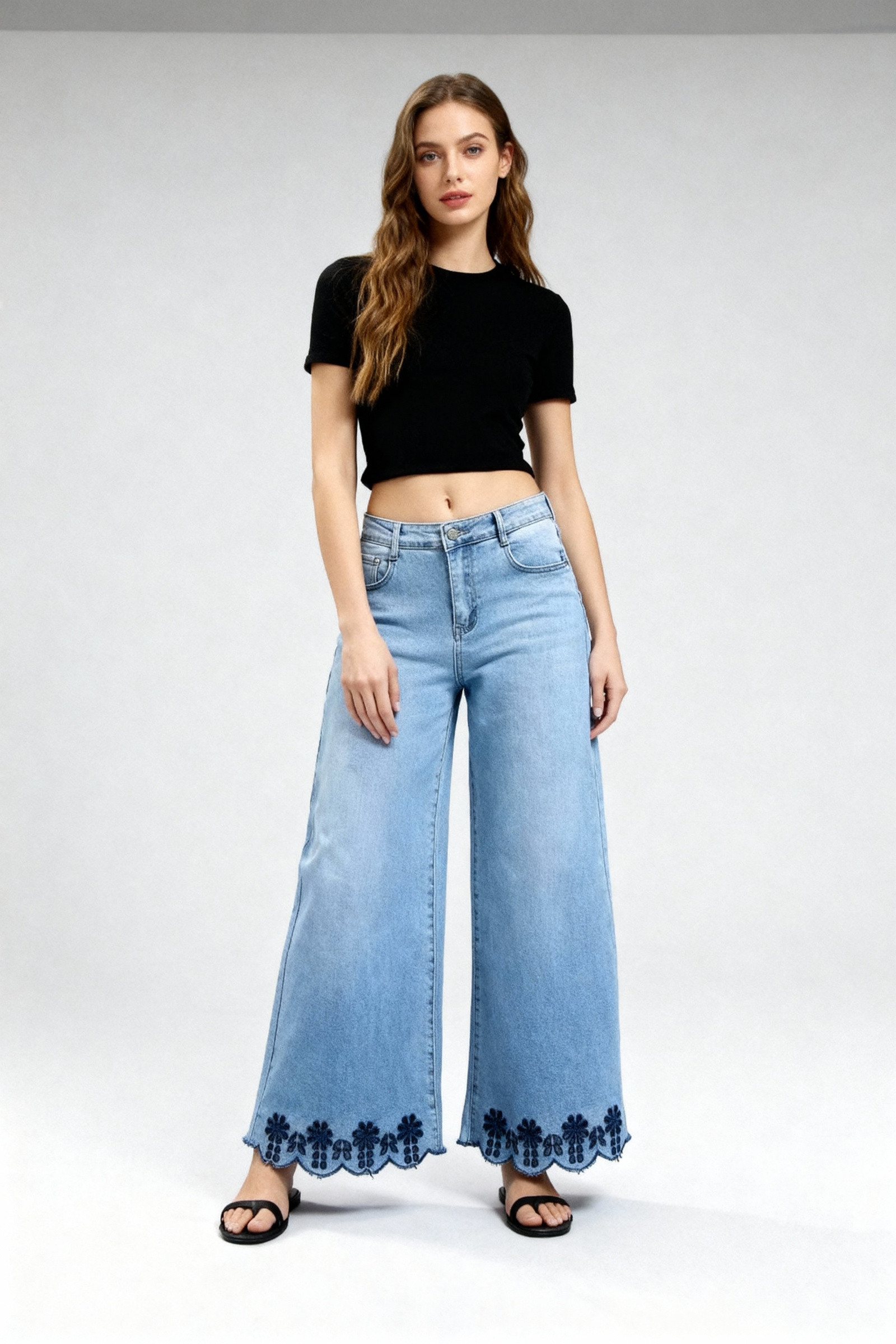 Wholesaler COVERGIRL/VALE DENIM - Wide-leg denim jeans