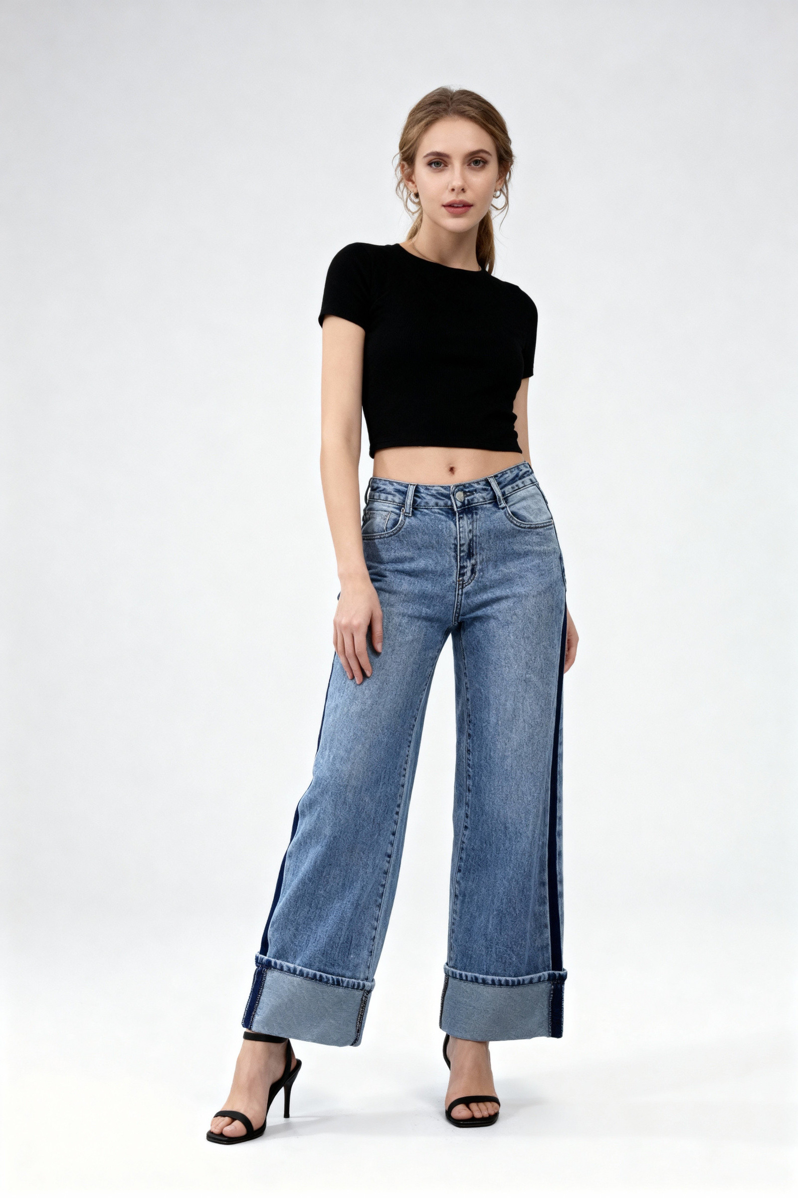 Mayorista COVERGIRL/VALE DENIM - Jeans anchos de mezclilla