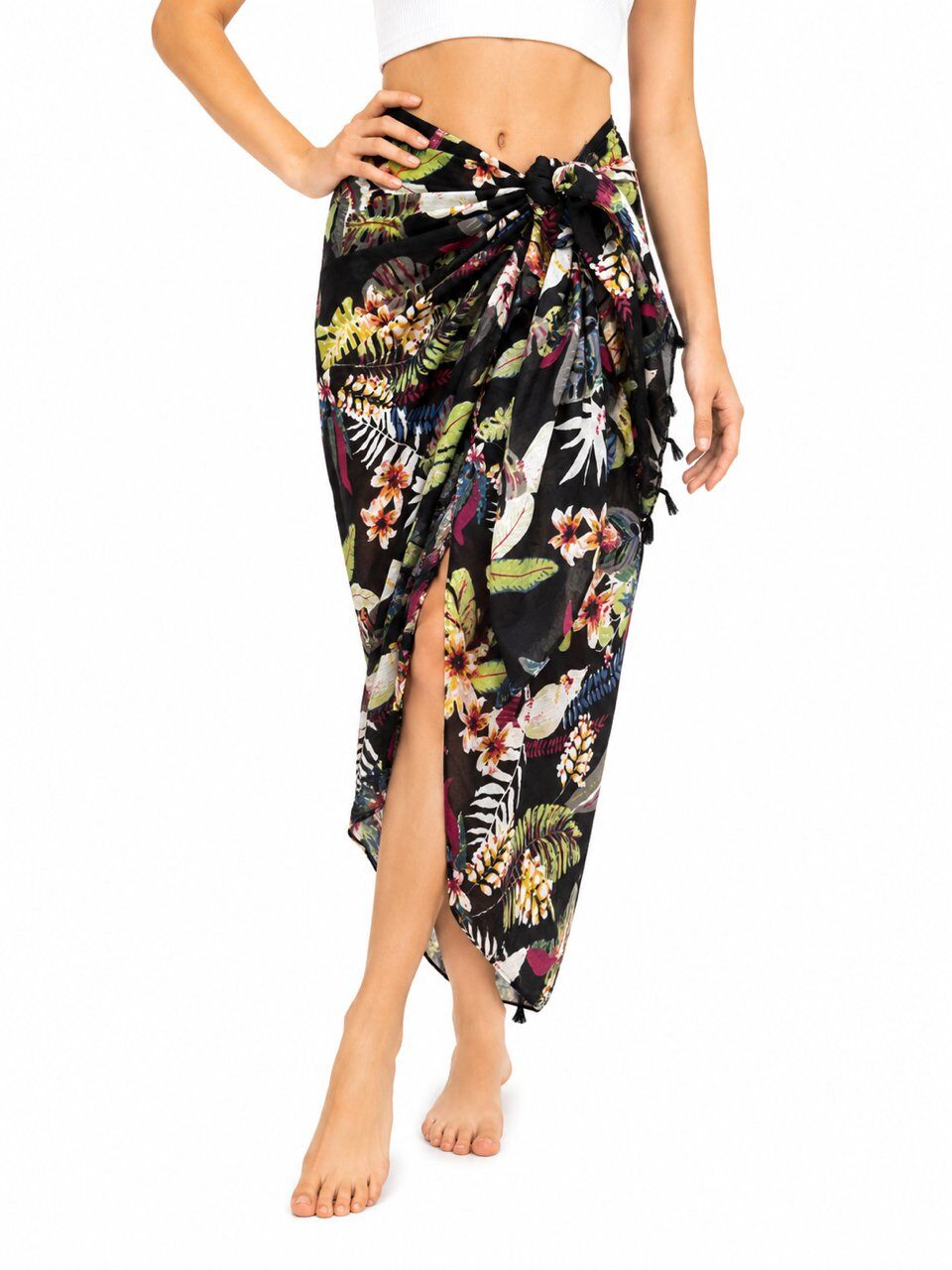 Grossiste Cowo-collection - Paréo 100% voile de coton imprimé tropical