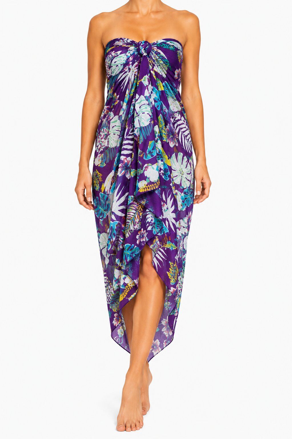 Grossiste Cowo-collection - Paréo 100% voile de coton imprimé tropical