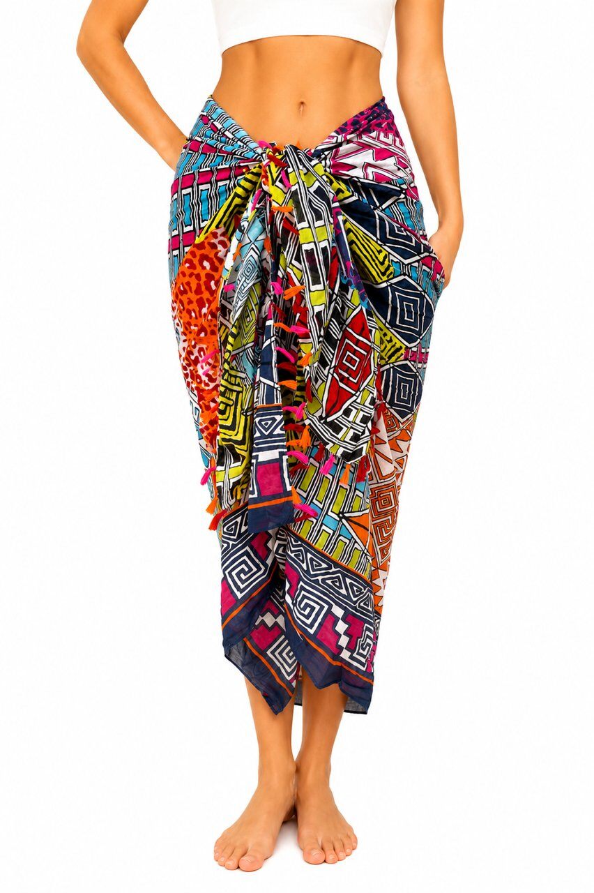 Grossiste Cowo-collection - Paréo 100% voile de coton imprimé