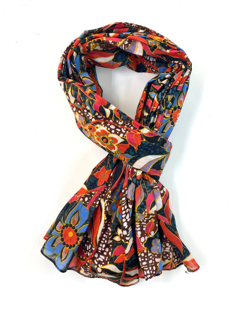 Grossiste Cowo-collection - Foulard mi-saison 100% coton - 100x180 cm