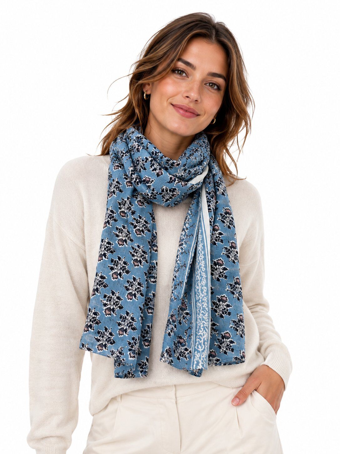Großhändler Cowo-collection - Schal aus 100% bedrucktem Baumwollvoile