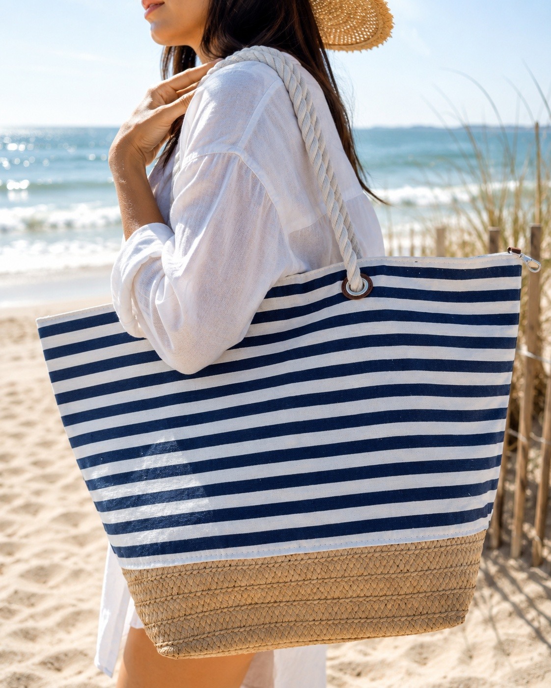 Großhändler Cowo-collection - Strandtasche im maritimen Design