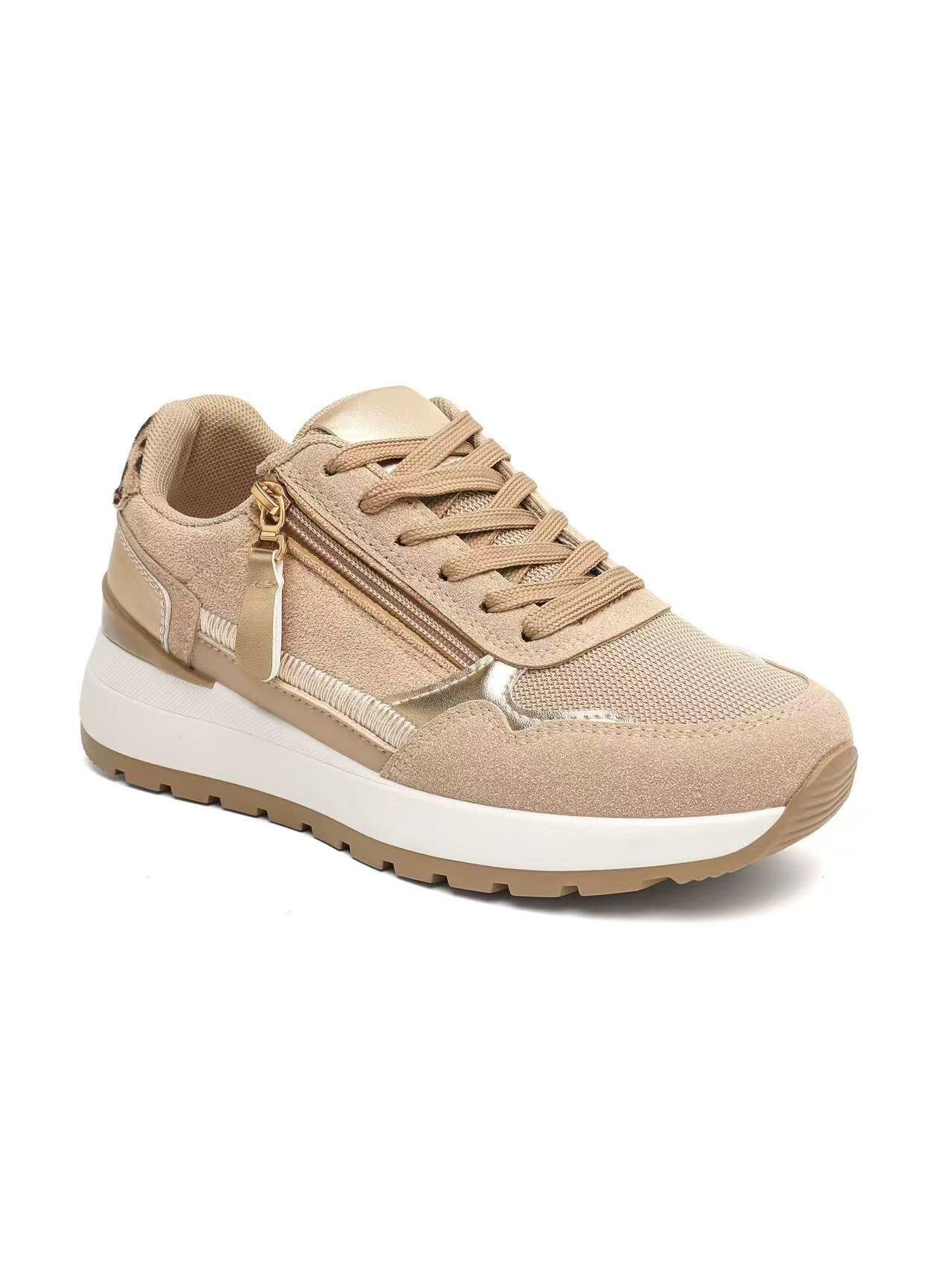 Wholesaler CRYSTAL SHOES - Women's casual platform sneakers with side zipper