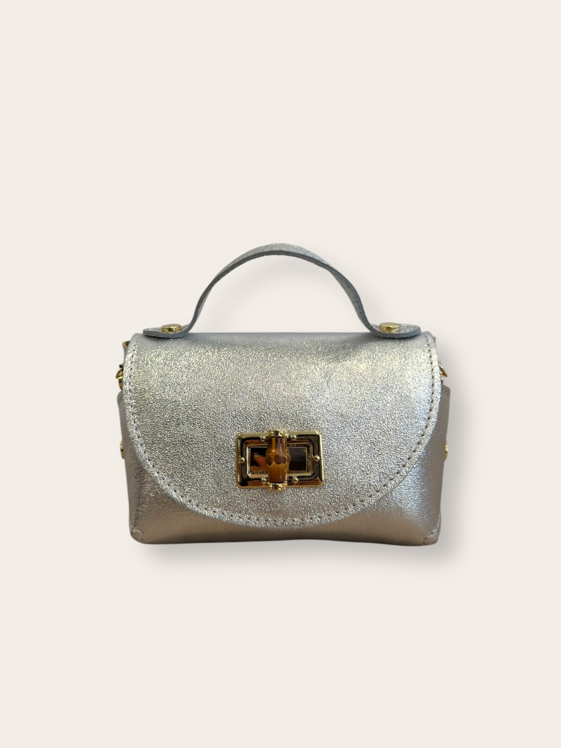 Wholesaler CUOIO & CHIC - Mini Bamboo Laminated Leather Crossbody Bag