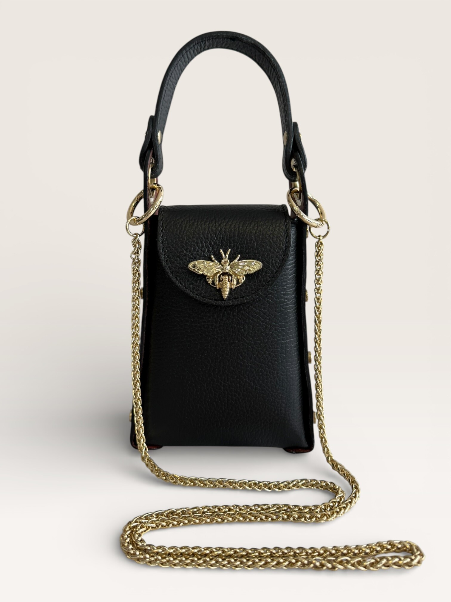 Wholesaler CUOIO & CHIC - Elegant Structured Mini Bag With Bee