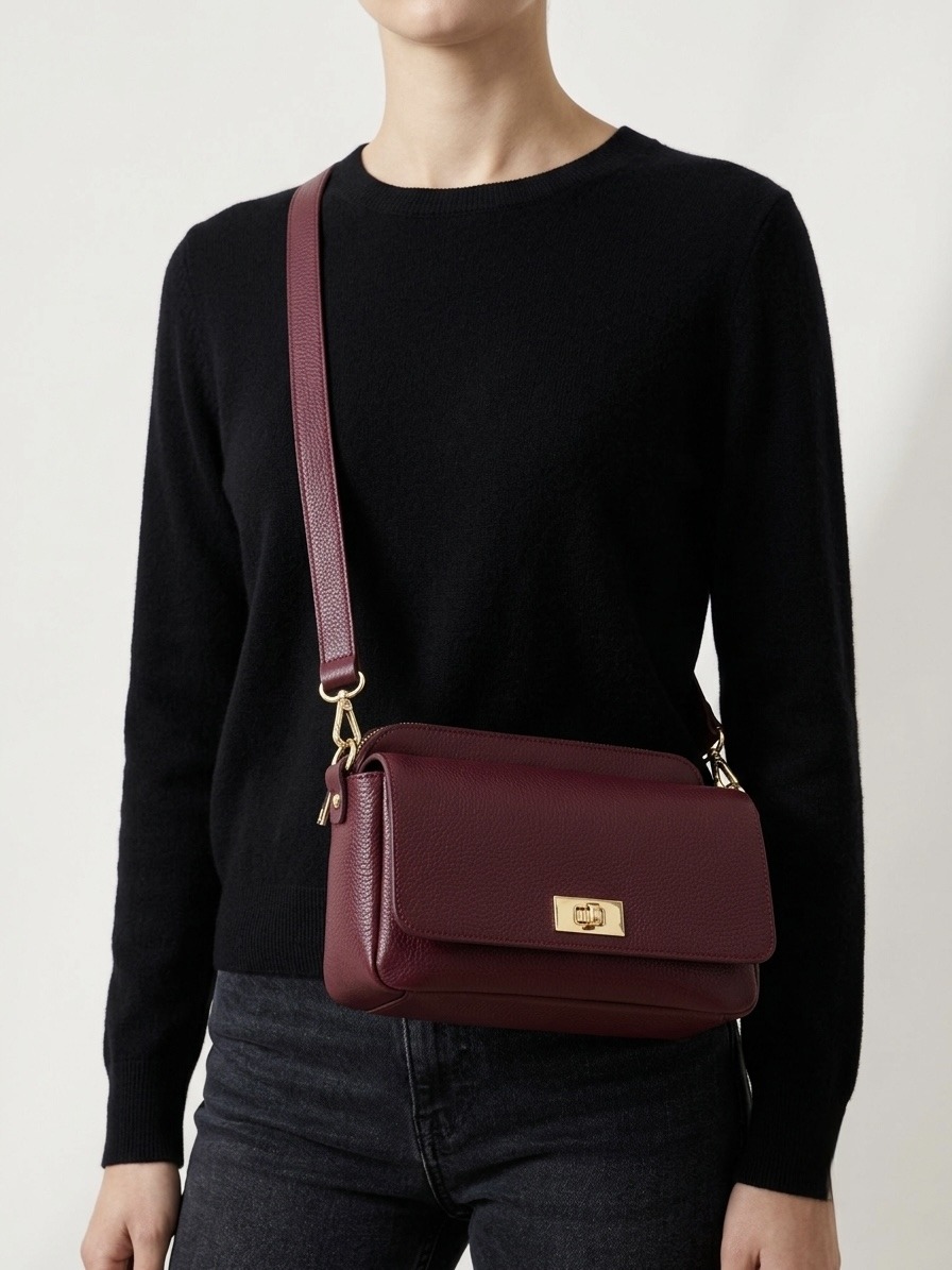 Grossiste CUOIO & CHIC - Sac à bandoulière en cuir martelé