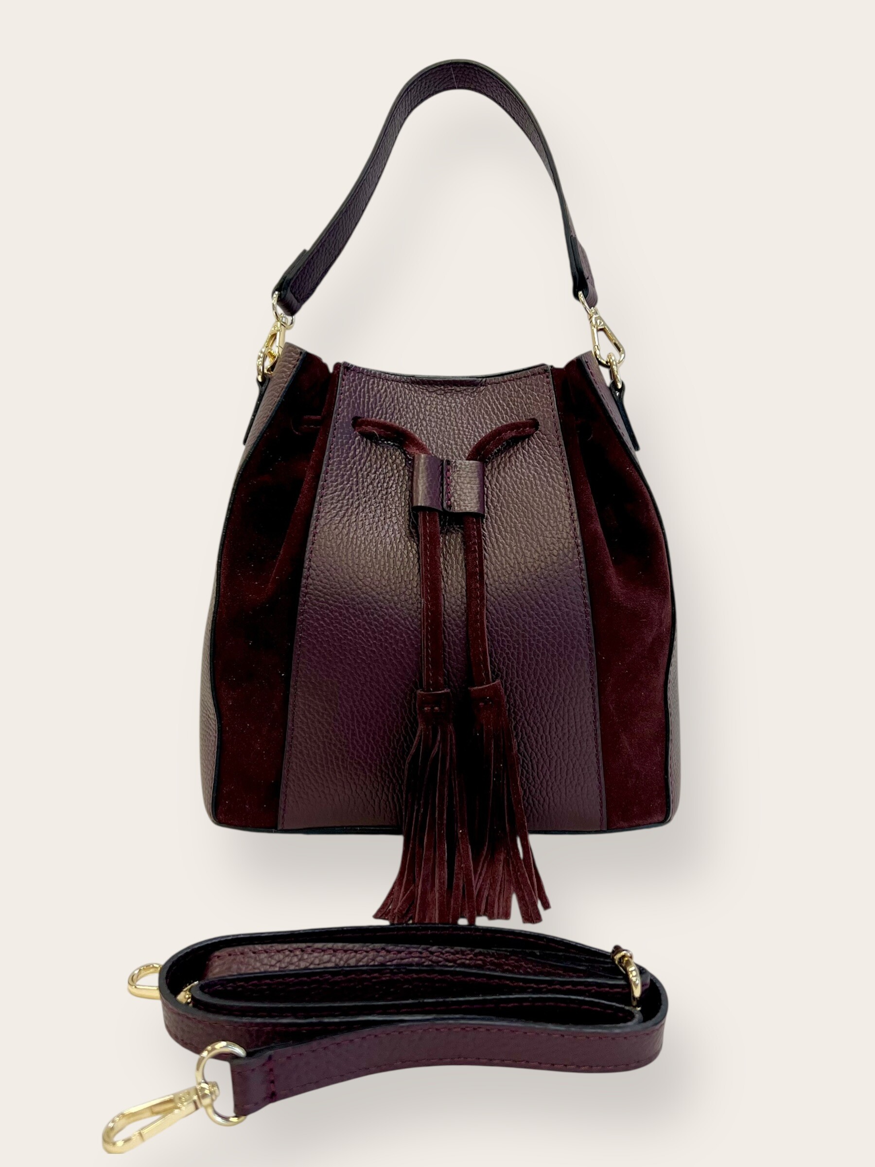 Grossiste CUOIO & CHIC - Sac Seau en Cuir Grainé / Daim